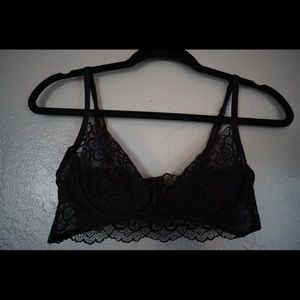 Black lace bralette with underwire